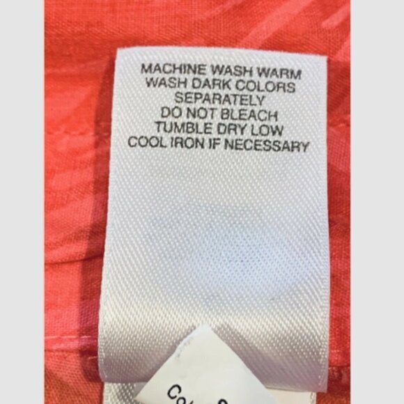 Liz Claiborne Villager Button Front Shirt Novelty Palm Tree Print Sz 8 Pink 26B - Picture 9 of 10